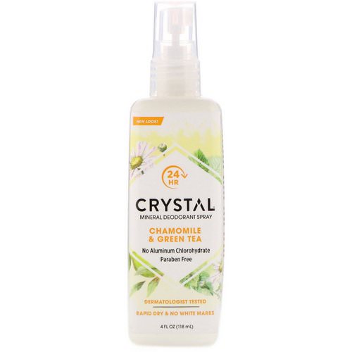 Crystal Body Deodorant, Mineral Deodorant Spray, Chamomile & Green Tea, 4 fl oz (118 ml) فوائد