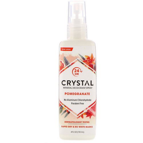 Crystal Body Deodorant, Mineral Deodorant Spray, Pomegranate, 4 fl oz (118 ml) فوائد