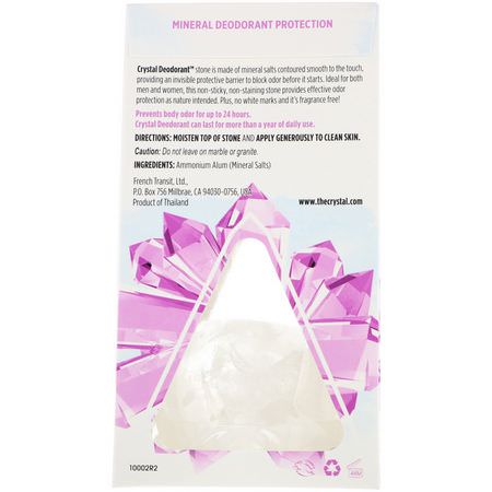 Crystal Body Deodorant, Mineral Deodorant Stone, Unscented, 5 oz (140 g):مزيل عرق, حمام