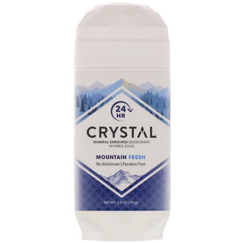Crystal Body Deodorant, Mineral Enriched Deodorant, Invisible Solid, Mountain Fresh, 2.5 oz (70 g) فوائد