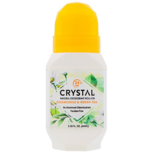 Crystal Body Deodorant, Natural Deodorant Roll On, Chamomile & Green Tea, 2.25 fl oz (66 ml) فوائد