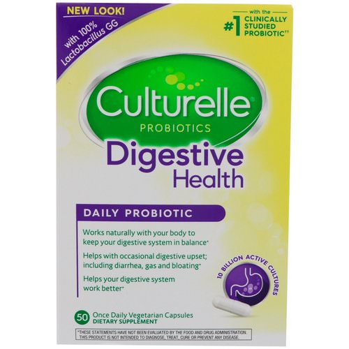 Culturelle, Digestive Health, Daily Probiotic, 50 Once Daily Vegetarian Capsules فوائد