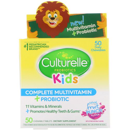 Culturelle, Kids Complete Multivitamin + Probiotic, Fruit Punch, 50 Chewable Tablets فوائد