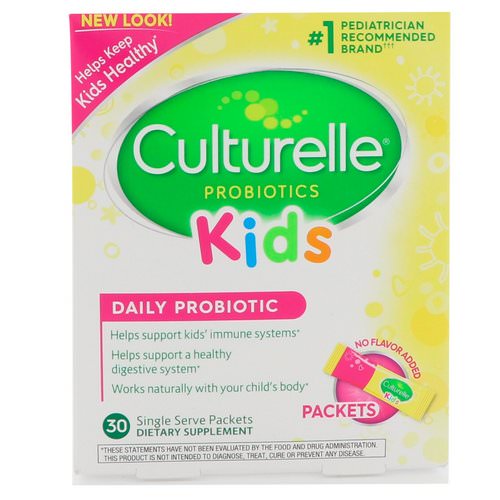 Culturelle, Kids, Daily Probiotic, Unflavored, 30 Single Serve Packets فوائد