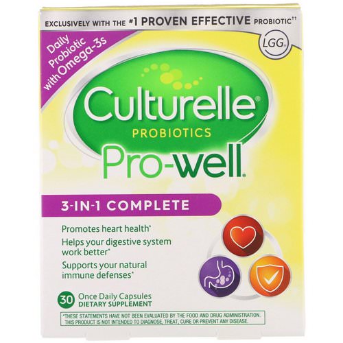 Culturelle, Probiotics, Pro-Well, 3-in-1 Complete, 30 Once Daily Capsules فوائد