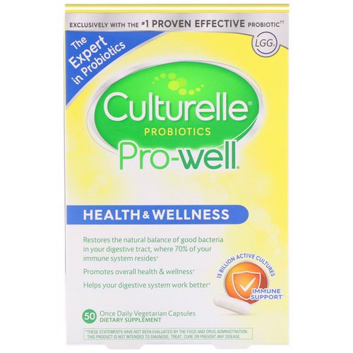 Culturelle, Probiotics, Pro-Well, Health & Wellness, 50 Once Daily Vegetarian Capsules فوائد