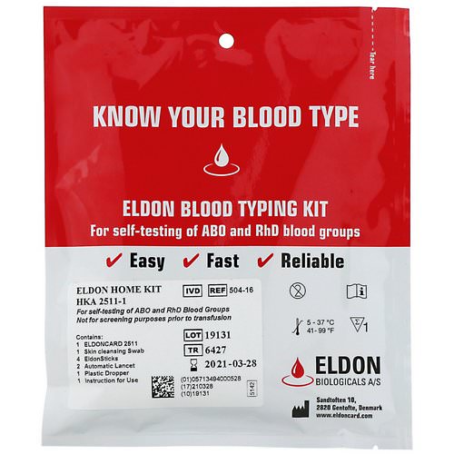 D'adamo, Eldon Blood Typing Kit, 1 Easy Self-Testing Kit فوائد
