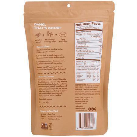 Dang, Coconut Chips, Chocolate Sea Salt, 2.82 oz (80 g):,جبات الخضر,ات الخفيفة, الفاكهة
