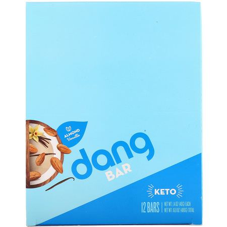 Dang, Keto Bar, Almond Vanilla, 12 Bars, 1.4 oz (40 g) Each:أشرطة ال,جبات الخفيفة