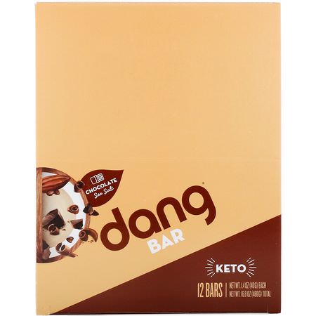 Dang, Keto Bar, Chocolate Sea Salt, 12 Bars, 1.4 oz (40 g) Each:أشرطة ال,جبات الخفيفة