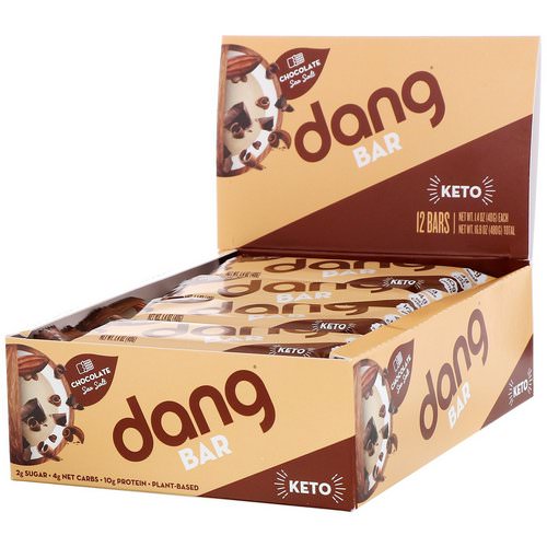 Dang, Keto Bar, Chocolate Sea Salt, 12 Bars, 1.4 oz (40 g) Each فوائد