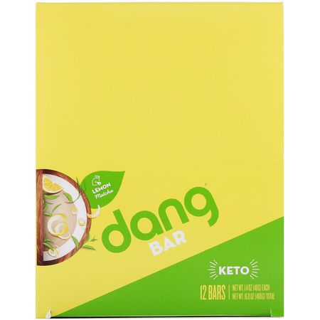 Dang, Keto Bar, Lemon Matcha, 12 Bars, 1.4 oz (40 g) Each:أشرطة ال,جبات الخفيفة