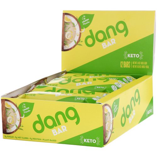 Dang, Keto Bar, Lemon Matcha, 12 Bars, 1.4 oz (40 g) Each فوائد