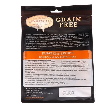 Darford, Grain Free, Premium Oven-Baked Dog Treats, Pumpkin Recipe, 12 oz (340 g):علاج الحي,انات الأليفة, الحي,انات الأليفة