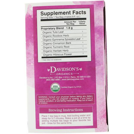 Davidson's Tea, Ayurvedic Infusions, Slim, 25 Tea Bags, 1.58 oz (45 g):شاي طبي, شاي أعشاب