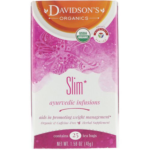 Davidson's Tea, Ayurvedic Infusions, Slim, 25 Tea Bags, 1.58 oz (45 g) فوائد