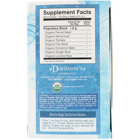 Davidson's Tea, Organic, Ayurvedic Infusions, Laxative, 25 Tea Bags, 1.58 oz (45 g):شاي طبي, شاي أعشاب