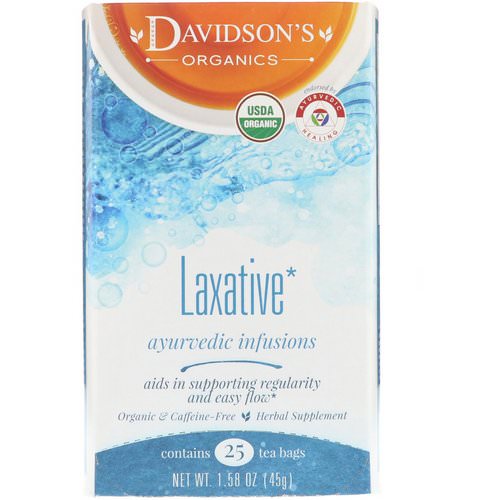 Davidson's Tea, Organic, Ayurvedic Infusions, Laxative, 25 Tea Bags, 1.58 oz (45 g) فوائد