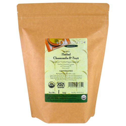Davidson's Tea, Organic, Herbal Chamomile & Fruit Tea, Caffeine-Free, 1 lb فوائد