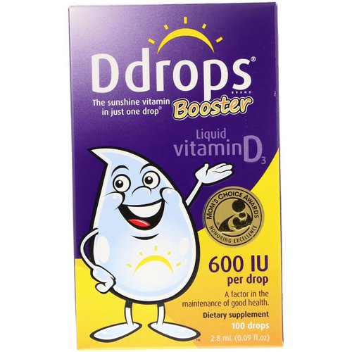 Ddrops, Booster, Liquid Vitamin D3, 600 IU, 0.09 fl oz (2.8 ml) فوائد