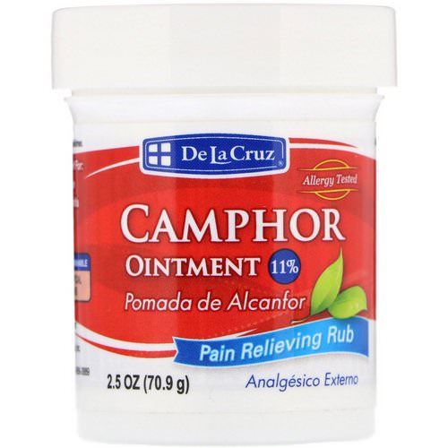 De La Cruz, Camphor Ointment, Pain Relieving Rub, 2.5 oz (70.9 g) فوائد