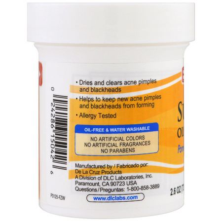 De La Cruz, Sulfur Ointment, Acne Medication, Maximum Strength, 2.6 oz (73.7 g):أقنعة عيب, قش,ر