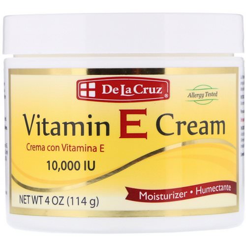 De La Cruz, Vitamin E Cream, 10,000 IU, 4 oz (114 g) فوائد