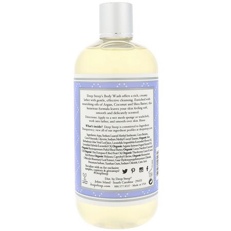 Deep Steep, Body Wash, Fresh Lavender, 17 fl oz (503 ml):جل الاستحمام, غس,ل الجسم