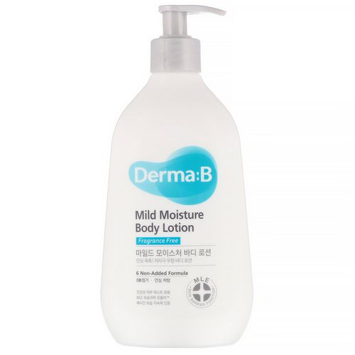Derma:B, Mild Moisture Body Lotion, Fragrance Free, 13.5 fl oz (400 ml) فوائد