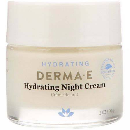 Derma E Night Moisturizers Creams Hyaluronic Acid Serum Cream - كريم, مصل حمض الهيال,ر,نيك, مرطبات ليلية, كريمات