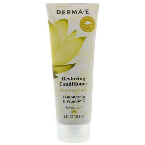 Derma E, Restoring Conditioner, Volume & Shine, Lemongrass & Vitamin E, 8 fl oz (236 ml) فوائد