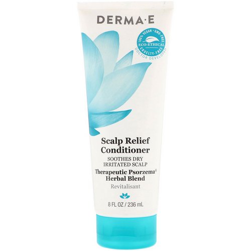 Derma E, Scalp Relief Conditioner, Soothes Dry Irritated Scap, Therapeutic Psorzema Herbal Bland, 8 fl oz (236 ml) فوائد