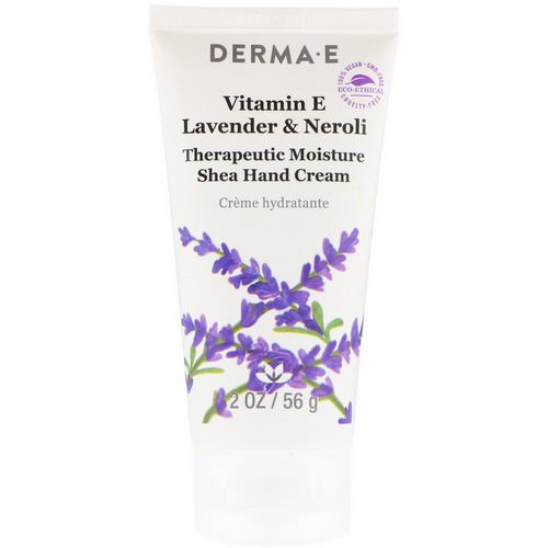 Derma E, Therapeutic Moisture Shea Hand Cream, Vitamin E, Lavender & Neroli, 2 oz (56 g) فوائد