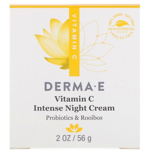 Derma E, Vitamin C Intense Night Cream, Probiotics & Rooibos, 2 oz (56 g) فوائد