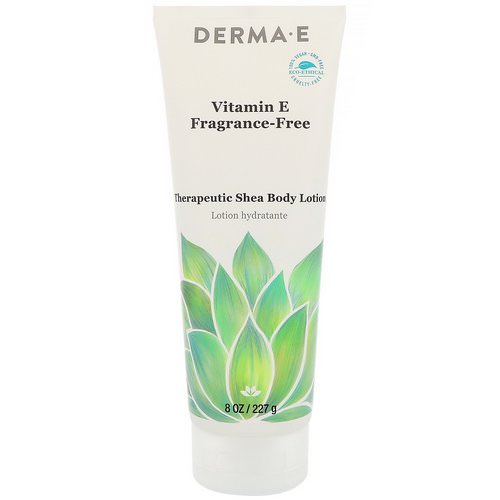 Derma E, Vitamin E Intensive Therapeutic Shea Body Lotion, Fragrance-Free, 8 fl oz (227 ml) فوائد
