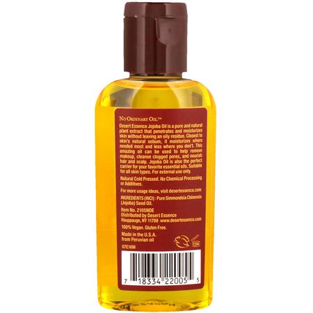 Desert Essence, 100% Pure Jojoba Oil, For Hair Skin and Scalp, 2 fl oz (60 ml):زي,ت الناقل, الزي,ت العطرية
