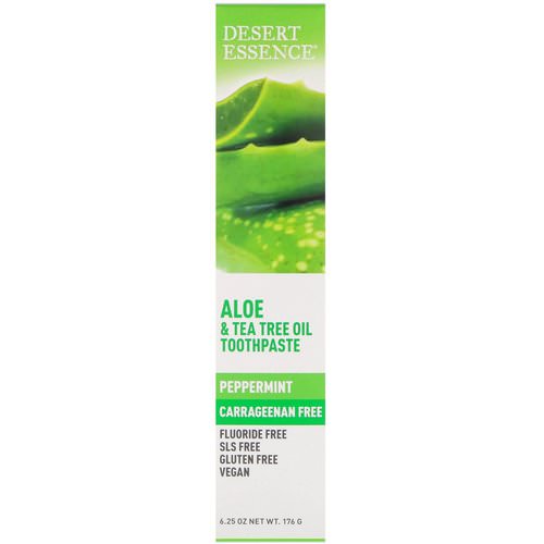Desert Essence, Aloe & Tea Tree Oil Toothpaste, Peppermint, 6.25 oz (176 g) فوائد