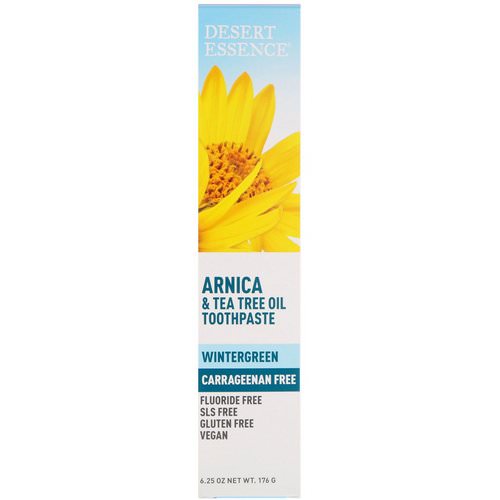 Desert Essence, Arnica & Tea Tree Oil Toothpaste, Wintergreen, 6.25 oz (176 g) فوائد