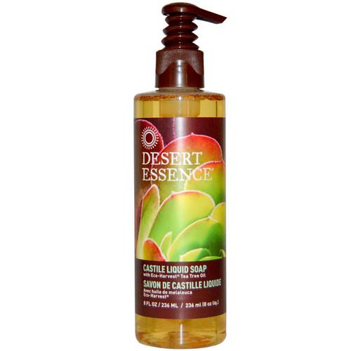 Desert Essence, Castile Liquid Soap, with Eco-Harvest Tea Tree Oil, 8 fl oz (236 ml) فوائد