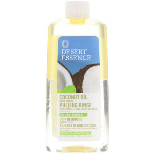 Desert Essence, Coconut Oil Dual Phase, Pulling Rinse, 8 fl oz (240 ml) فوائد