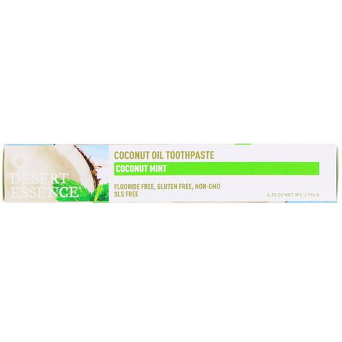 Desert Essence, Coconut Oil Toothpaste, Coconut Mint, 6.25 oz (176 g) فوائد