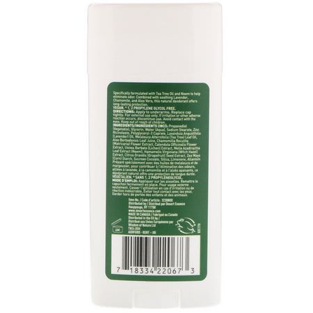 Desert Essence, Deodorant, Tea Tree Oil, 2.5 oz (70 ml):مزيل العرق, الحمام