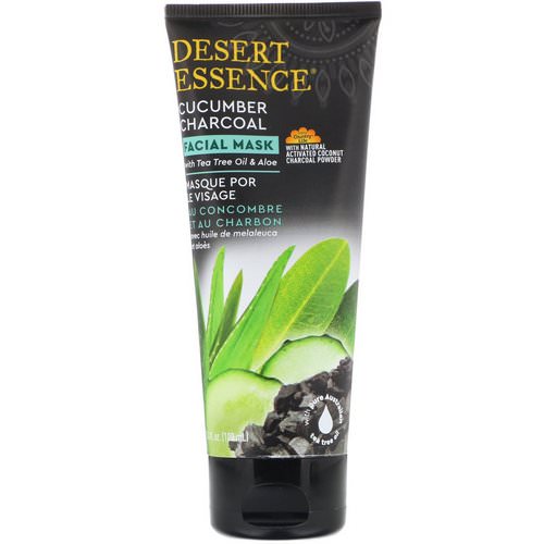 Desert Essence, Facial Mask, Cucumber Charcoal, 3.4 oz (100 ml) فوائد