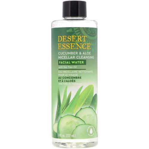 Desert Essence, Micellar Cleansing Facial Water, Cucumber & Aloe, 8 oz (237 ml) فوائد