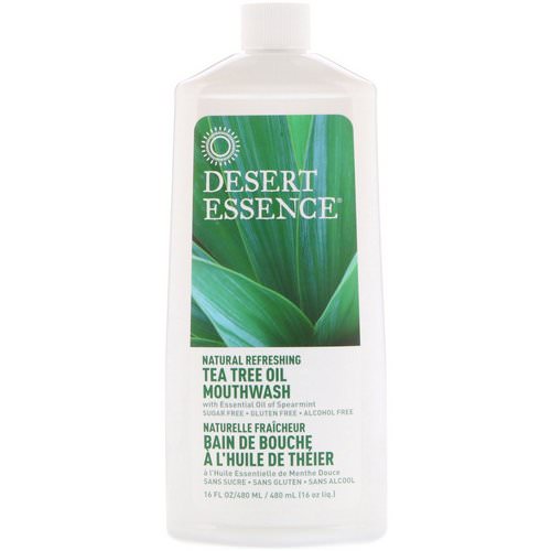 Desert Essence, Natural Refreshing Tea Tree Oil Mouthwash, Alcohol Free, 16 fl oz (480 ml) فوائد
