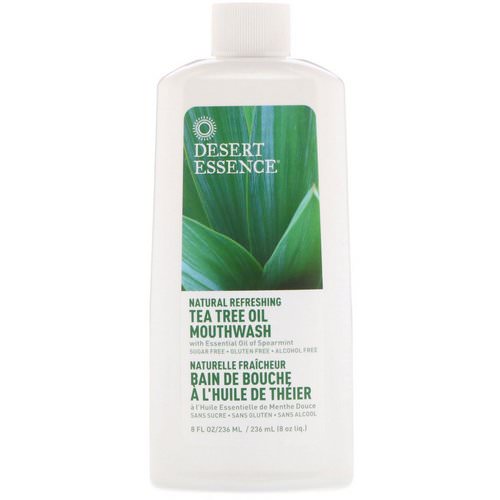 Desert Essence, Natural Refreshing Tea Tree Oil Mouthwash, Alcohol Free, 8 fl oz (236 ml) فوائد
