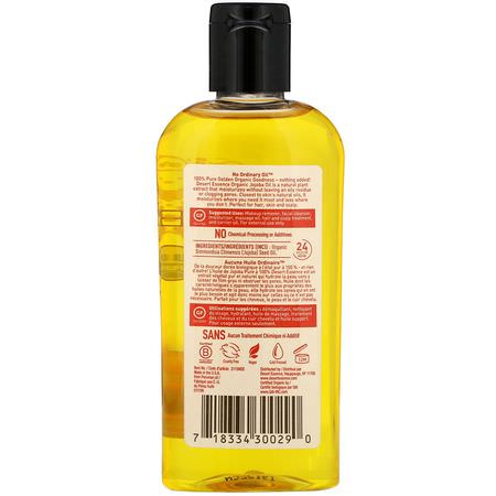 Desert Essence, Organic Jojoba Oil for Hair, Skin and Scalp, 4 fl oz (118 ml):زي,ت الناقل, الزي,ت العطرية