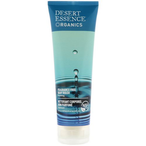 Desert Essence, Organics, Body Wash, Fragrance Free, 8 fl oz (237 ml) فوائد
