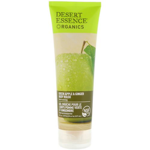 Desert Essence, Organics, Body Wash, Green Apple & Ginger, 8 fl oz (237 ml) فوائد