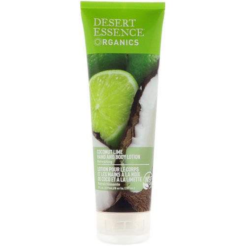 Desert Essence, Organics, Hand and Body Lotion, Coconut Lime, 8 fl oz (237 ml) فوائد